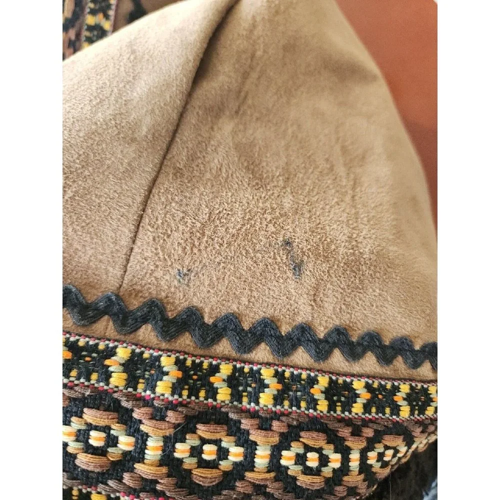 Vtg 70s Breier Of Amsterdam Women's Long Suede Jacket Brown Embroidered Sz Small - Picture 14 of 15